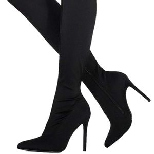 Thigh high stilleto boots